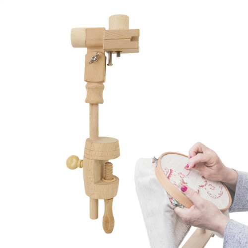 Wooden Stand for Needlepoint, 360Degree Rotating Frame, Adjustable Ergonomic Design, Sturdy Support