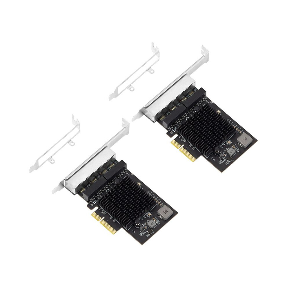 2X Iocrest 2.5G 4 Port Pcie Rj45 Lan 10/100/1000/ 2500Mbps Rtl8125b Chip Quad Server 2.5 Gigabit Ethernet Wired Game Nic 4711496043438