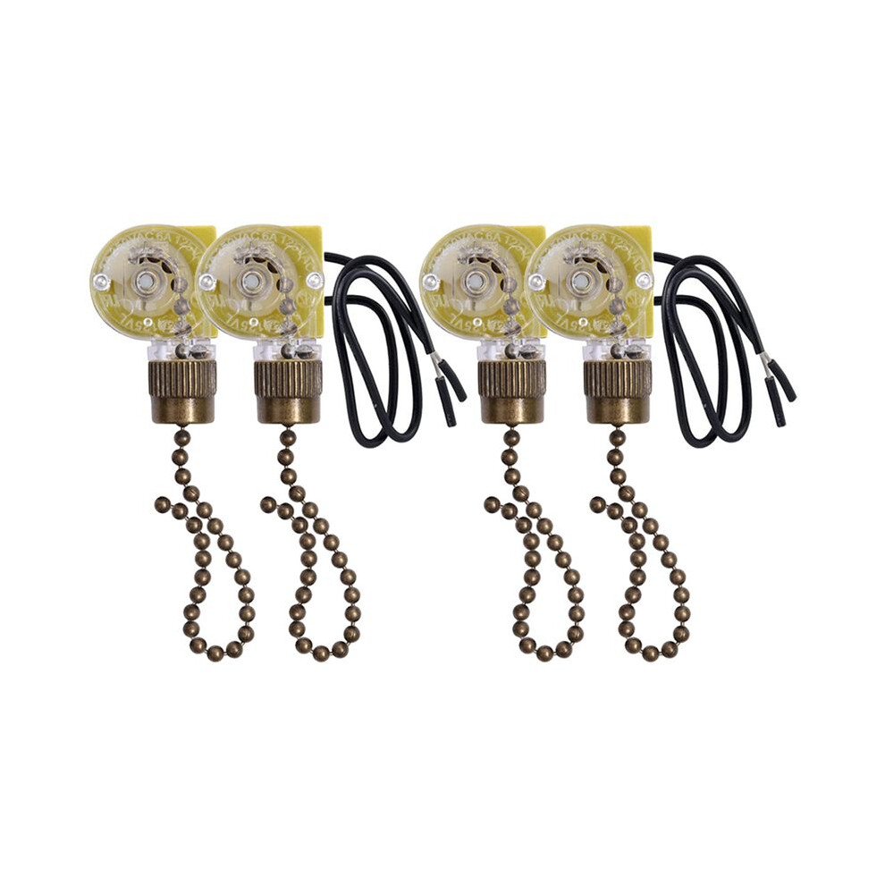 Ceiling Fan Light Switch Zing Ear Ze-109 Two-Wire Light Switch With Pull Cords For Ceiling Light Fans Lamps 4Pcs Bronze 4713624854756