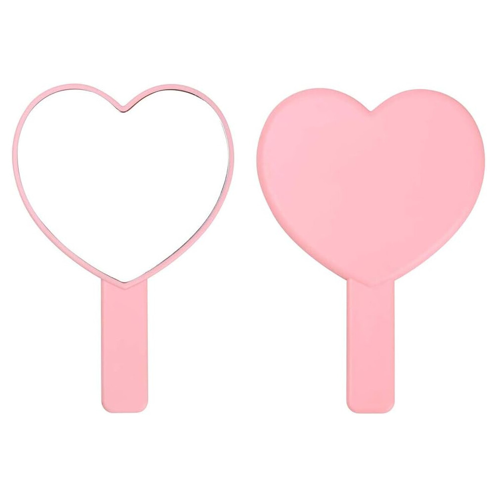 Heartfelt Beauty Companion: Adorable Heart Shaped Hand Mirror, Portable And Convenient, High Quality Material, Perfect For Travel And Everyday Use, A
