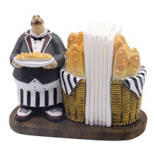 Chef Figurine Servethouder Schattige Italiaanse Chef Keuken Bar Decoratieve Papieren Handdoekhouder
