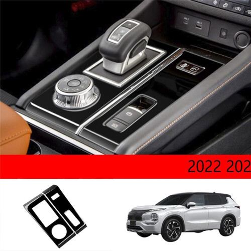 Black Console Gear Shift Panel Trim Cover Frame Decor Sticker for  Outlander 2022 2023 RHD 2