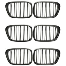 6x Front Bumper Kidney Grill Replacement Dual Slat Grilles for  E39 5 Series 525 528 1995-2004 Matte Black