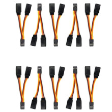 10 Pcs JR/Futaba Style Servo 1 to 2 Y Harness Leads Splitter Cable Male to Female Extension Lead Wire for RC Models 7cm
