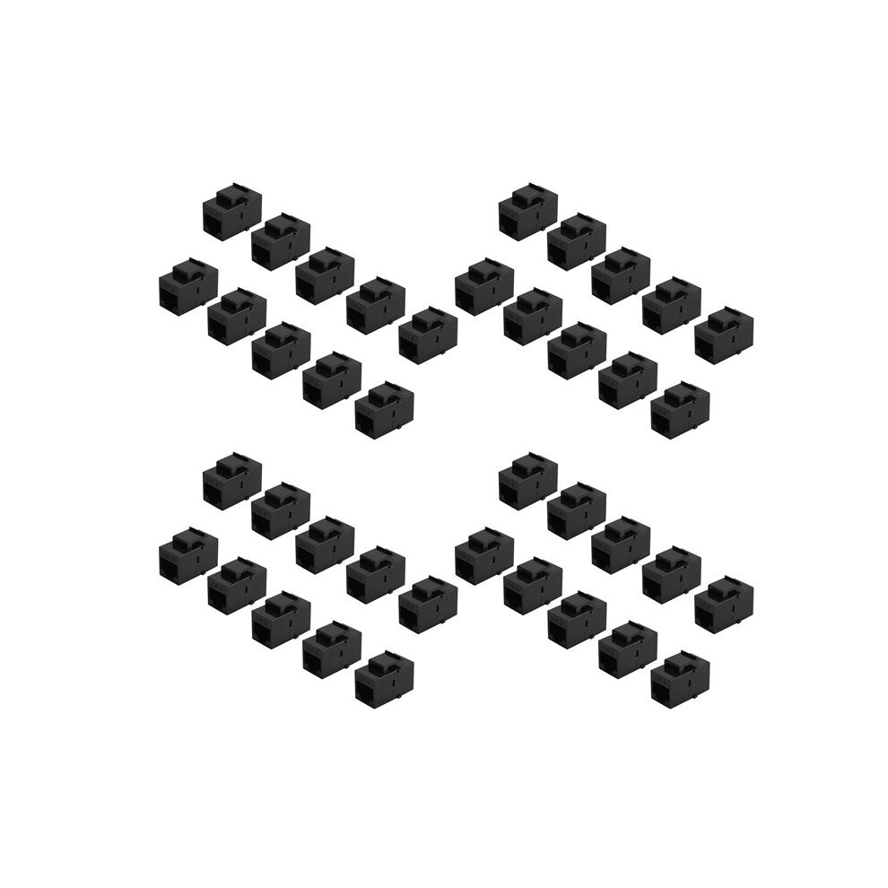 40Pcs Rj45 Connector Keystone Jack Cat6 Extension Coupler Ethernet Network Lan Cat 6 Coupler Jacks Extend Adapter, Black 6131555033909