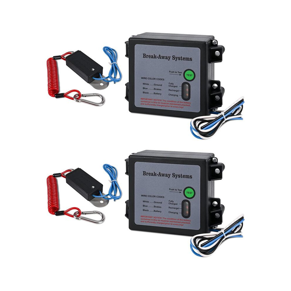 2X Trailer Brakes Breakaway Kit With Switch, Led Test Electric Breakaway System Light 4713445706753