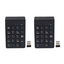 2X Numeric Keypad,18 Keys Wireless USB Number Pad Keyboard with 2.4G Mini USB Numeric Receiver Black