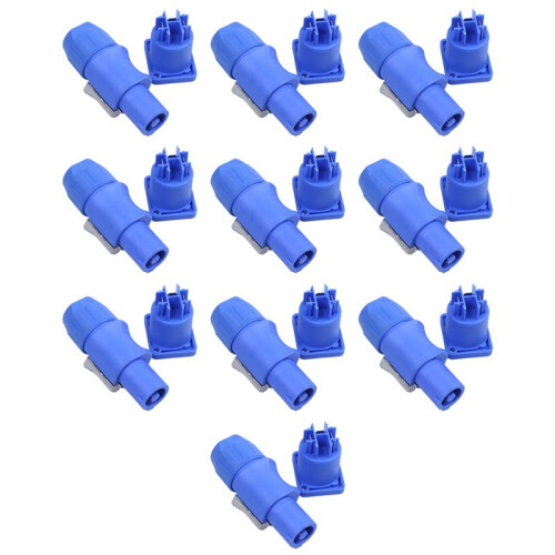 10 Set PowerCON Type A NAC3FCA+NAC3MPA-1 Chassis Plug Panel Connector