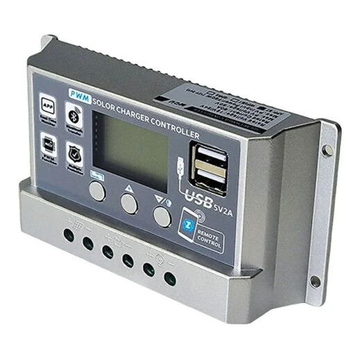 PWM Solar Charge Controller Wifi  60A 12V 24V Auto Dual USB Load Discharger Solar Panel Regulator LCD Display