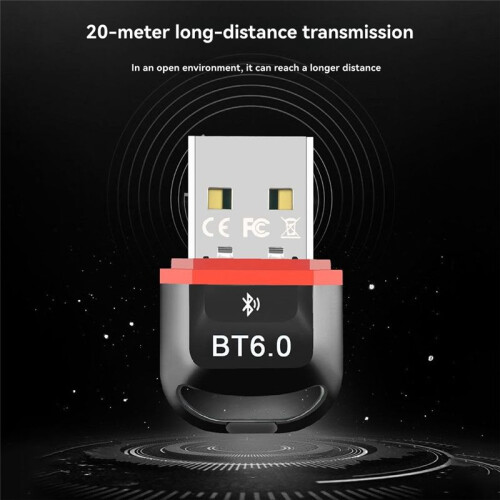 USB Bluetooth 6.0 Adapter USB Dongle Bluetooth Receiver & Transmitter for Bluetooth Keyboard/Mouse/Headphone/Speaker C 2