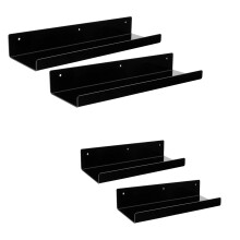 4Pcs Multipurpose Bookcase Hanging Shelves for Kitchen-Black
