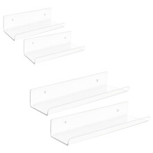 4Pcs Versatile Wall Shelves for Bedroom and Living Room-Clear