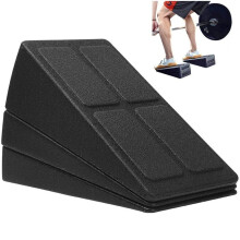 Pack of 3 Slant Board Squat Wedge Blocks, Adjustable Calf Stretcher, NonSlip Foam Black
