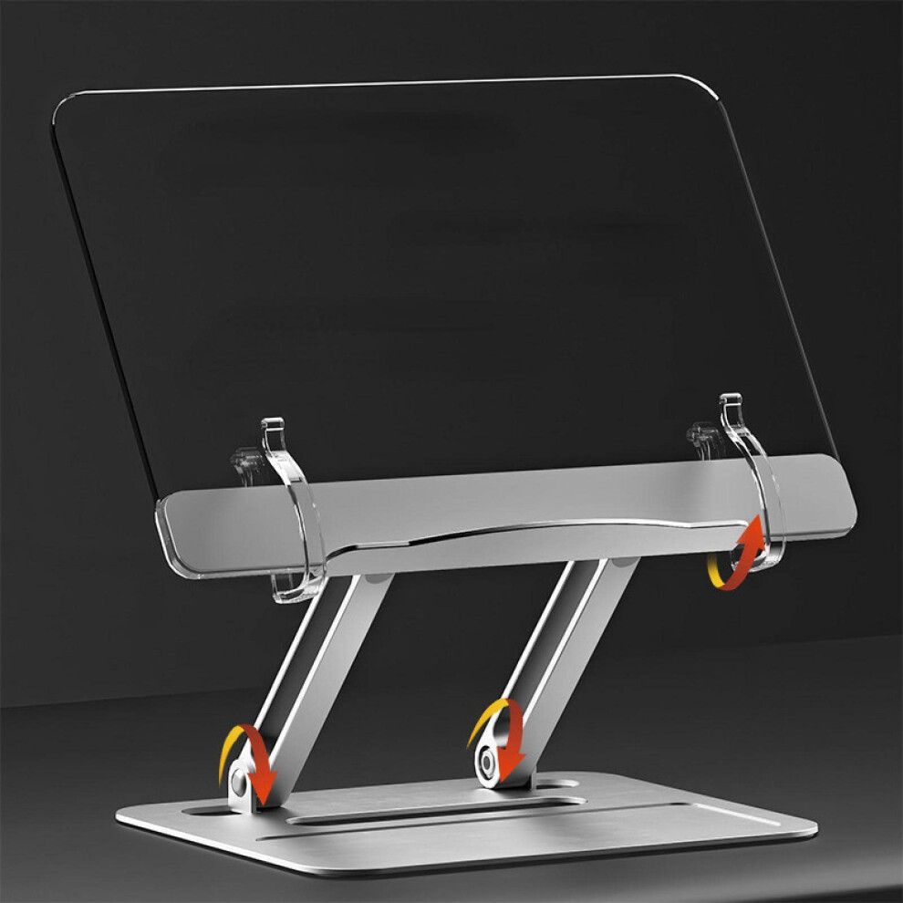 Reading Rack Multi-Function Lifting Reading Stand, Aluminum Alloy Desktop Reading Shelf, Tablet Computer Holder (Forbooks/Tablets/Laptops) Silver 9412369439406