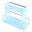 (As show, One size) 2?layer Kitchen Storage Rack Shelf Organizer with Hooks Chopping Board Holder (Blue) 3