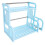 (As show, One size) 2?layer Kitchen Storage Rack Shelf Organizer with Hooks Chopping Board Holder (Blue) 2