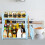 (As show, One size) 2?layer Kitchen Storage Rack Shelf Organizer with Hooks Chopping Board Holder (Blue) 5