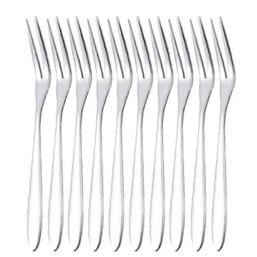 (As show, One size) Stainless Steel Cake Fork Cocktail Dessert Fork 1