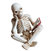 Artistic Resin Skeleton with Book Contemporary Desk-1