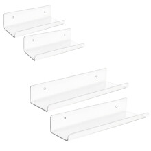 4Pcs Floating Shelf Versatile Wall Shelves for Bedroom-White