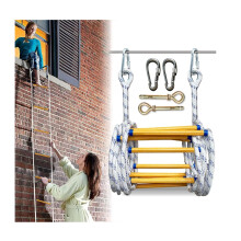 Rope Ladder Fire Escape Windows and Balconies Quick Use in The Fire, Safety Ladders Carabiners