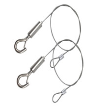 2pcs 50cm Aquarium Plant Lamp Hanging Rope Ceiling Light Hanging Wire Rope Suspension Cable With Thread Lock For Plant Light (silver) Ref: 8555