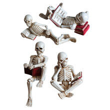 Creative Skeleton Reader Statue,Resin Home Decoration Reading-5