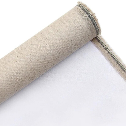 Rolled Canvas on Roll, Primed Blank Linen Blend, Quality, 3 m, 88 cm Width