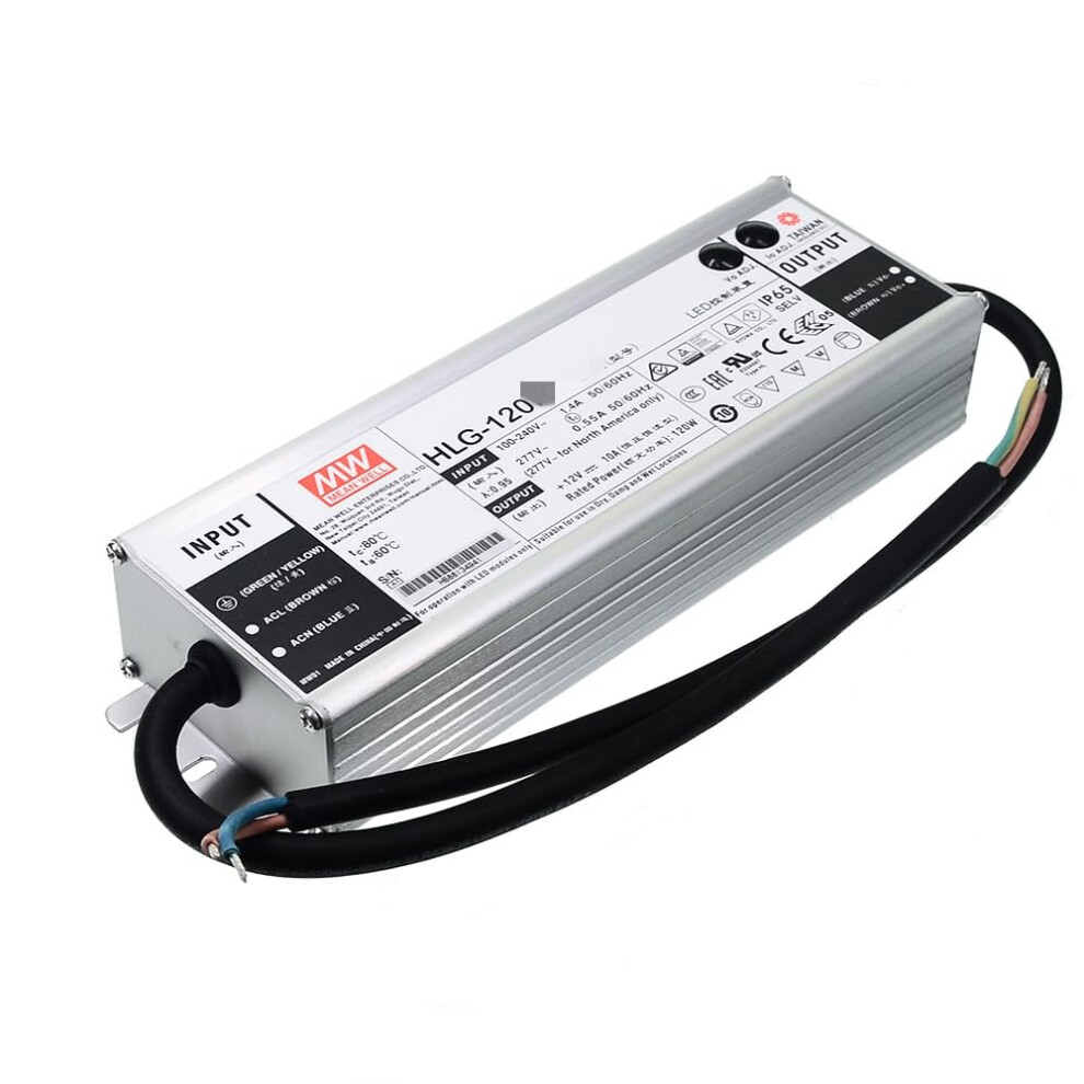 Mean Well Hlg 120W 36V 3.4A Led Driver Hlg-120H-36A 9412369443281