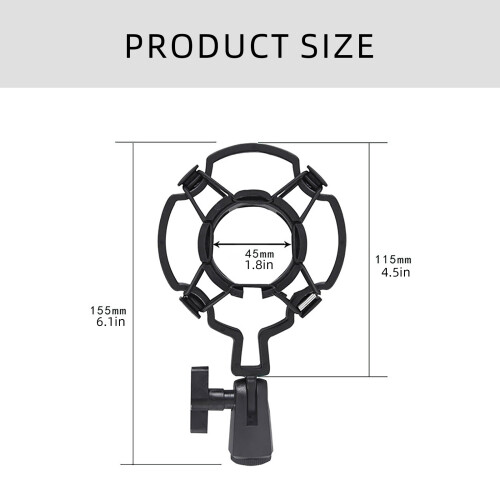 Adjustable 360 Degree Microphones Shock Mount Holder for 2