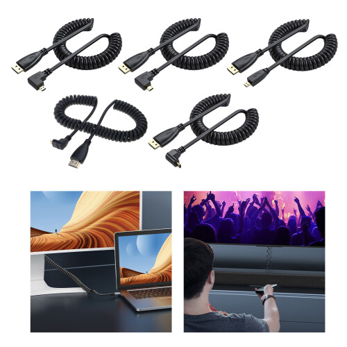 HDTV Port 4K Video Cable Right Angle/Straight Head-left 2