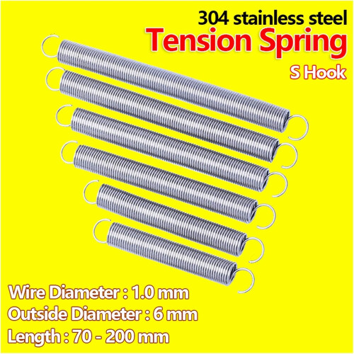Home Maintenance Extension Spring Tension Spring Cylindrical Spiral Tension Spring Pull Spring Rebound Spring (1Pcs) 1