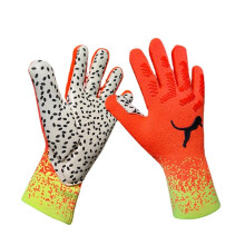 Soccer Goalkeeper Gloves Goalie Training Gloves Strong Grip Anti-Slip and Breathable for Adults and , 6, Orange