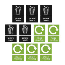 10 Stück Papierkorb-Aufkleber. Recycling-Müllaufkleber für den
