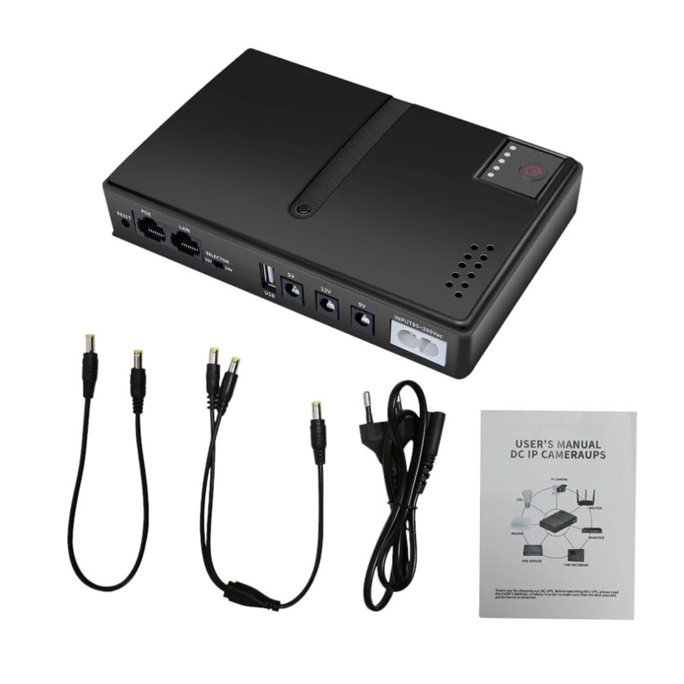 1036P Mini Ups Uninterrupted Power Supply 10400Mah Lithium Ion Backup Battery With Dc 12V/9V/5V Output 9189345696091