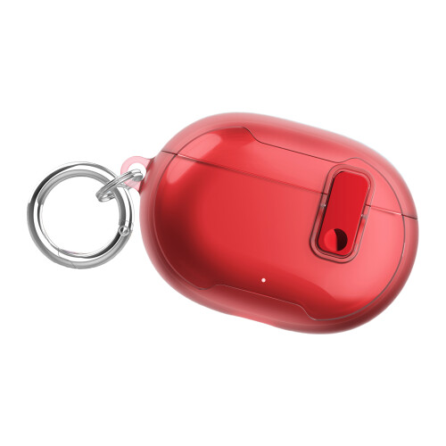 Clear Cover for Studio Buds/+ Earbud Case with Enhances-Red