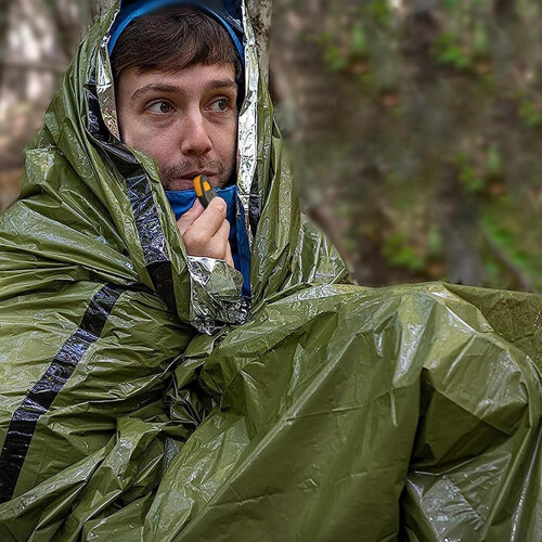Survival Sleeping Bag  Compact for Camping, Travel Armygreen 1