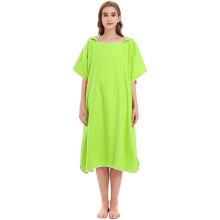 Surf Towel Poncho Microfibre Poncho Towel Surf Beach Wetsuit Bathrobe with Bonnet Quick Dry for Swimming Surfing (Green) 90x110cm Green Ref: 7232