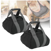 Adjustable Weight Sandbags 2 Pack - Canvas Kettlebell Sandbag with Handle for Home Gym, Strength Training, Yoga & Fitness Equipment