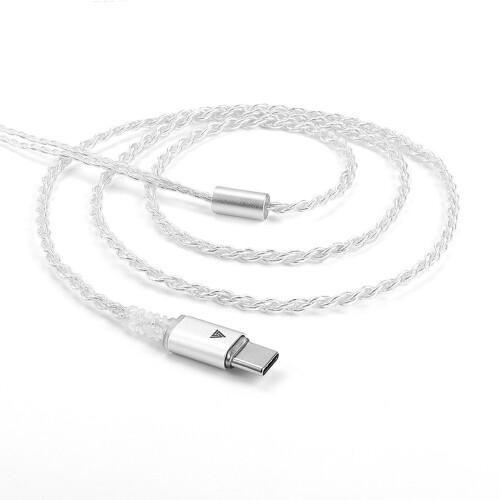 Draagbare vervangende oortelefoonkabel Type c-zilver