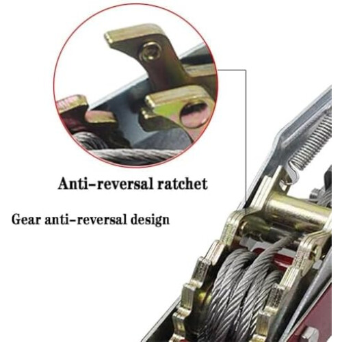 Hand ratchet winch – 4 ton dualgear puller for trailer and tree stump with nonslip grip 1