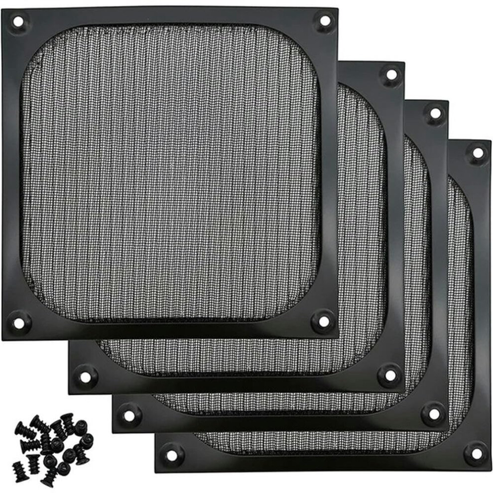 140Mm Desktop Computer Case Fan Dust Filter Grills Dustproof Case Cover With Screws, Aluminum Frame Mesh, 4 Pack 9412369444226