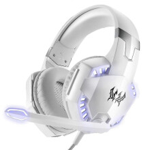 Gaming Headset G2000 Over-Ear with 50mm Drivers, Noise Cancelling Mic, LED Lights, White, Compatible with PC and Gamers!ZZ39