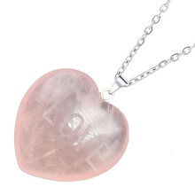 Colar com símbolo do amor e pedra energética, pingente de coração em pedra preciosa natural para cura e proteção, joia com corrente ajustável.