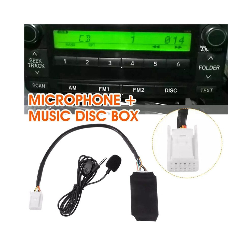 10X Radio Audio Adapter Bluetooth Aux Cable Microphone Handsfree Music Interface Disc Box For Toyota Camry Corolla Rav4 6133165978397