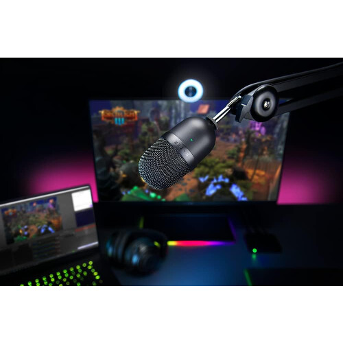 Seiren Mini - USB Condenser Microphone for Streaming (Compact, Tiltable Stand) Quartz Pink 2