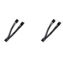 2X Motherboard Audio HD Extension Cable 9Pin 1 Female to 2 Male Y Splitter Cable Black for PC DIY 10cm