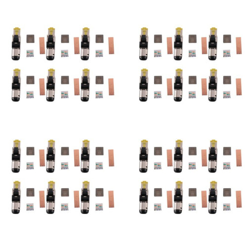24-Pack Tool Free Shielded RJ45 Cat 8, Cat8 Field Termination Plug, Cat8 Connector, Cat8 Plug