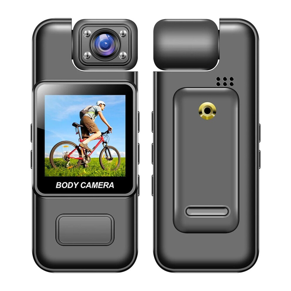 4K Body Camera With Audio And Video Recording Wearable Body Mini Video Camera 180 Rotatable Lens 9189345697098