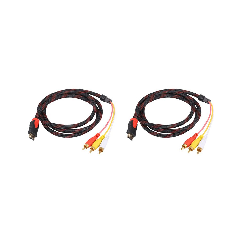 2X Hdmi Male To Rca Video Audio Av Cable Adapter For Ps3 Ps4 For Xbox One Wii,Newest 4712681771471